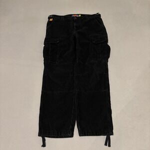 Empyre Relaxed Fit Black Corduroy Cargo Pants Mens Size 32 Streetwear Skate Y2K